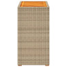 Mesa apoio jardim c/ tampo madeira 60x40x75 cm vime PE bege 5