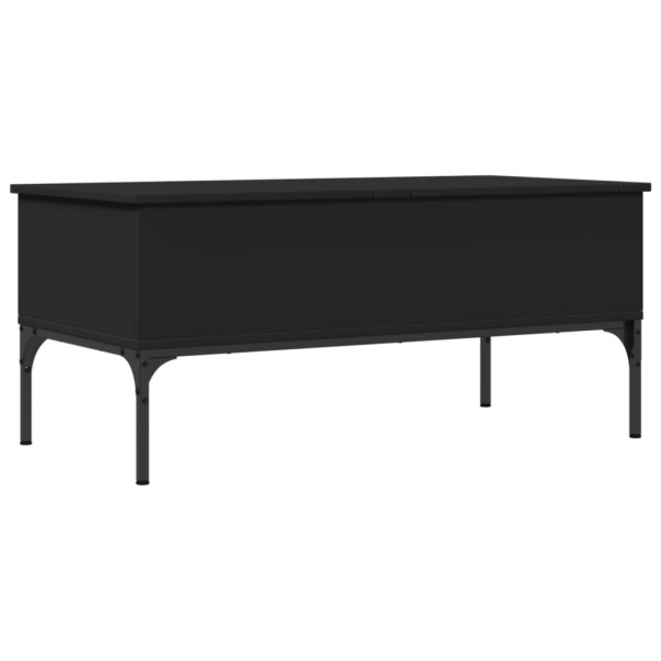 Mesa de centro madera de ingeniería y metal negro 100x50x45 cm M 2
