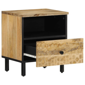 Mesita de noche de madera maciza de mango 40x33x46 cm H