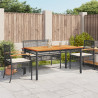 5 pcs conjunto de jantar p/ jardim c/ almofadões vime PE preto 1