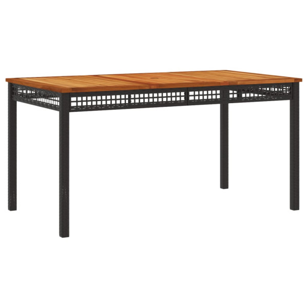 Set de comedor de jardín 7 pzas y cojines ratán sintético negro M 5