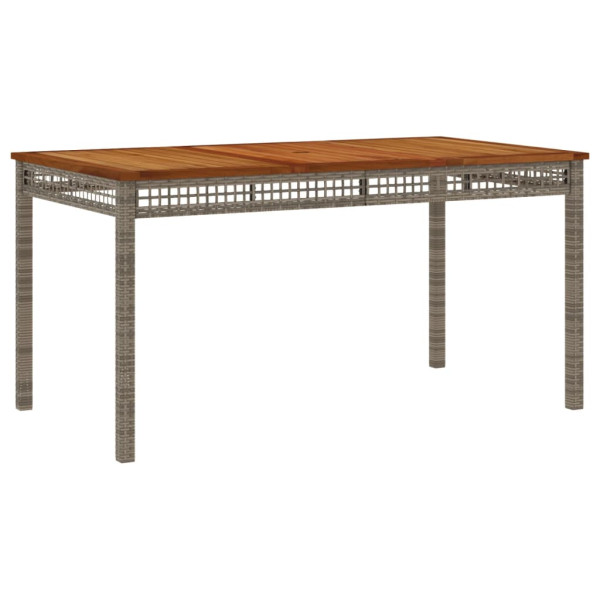 Set comedor de jardín 3 piezas con cojines ratán sintético gris M 4