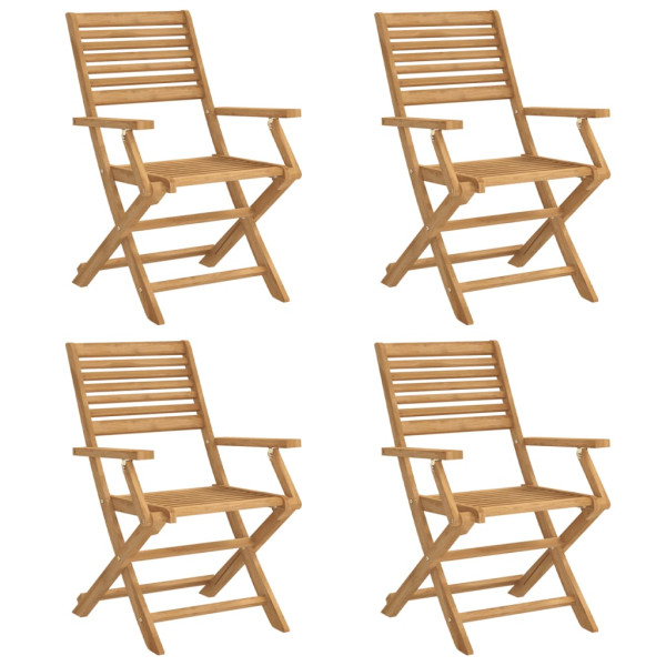 Cadeiras jardim dobráveis 4 pcs 54.5x61.5x86.5 cm acácia maciça M 2