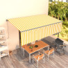 Toldo retrátil automático com estore 5x3 m amarelo e branco 1