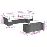 Set de muebles de jardín 9 pzas y cojines ratán sintético gris 3