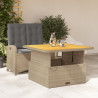 Set comedor de jardín 2 pzas con cojines ratán sintético beige 1