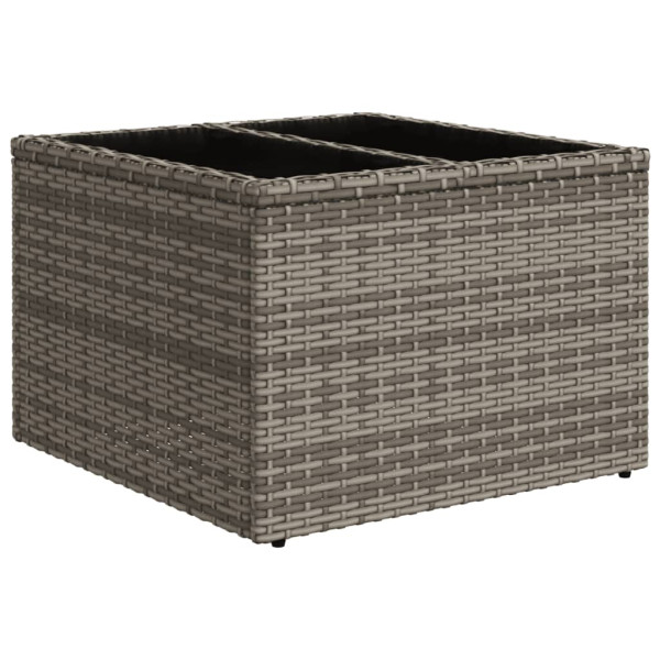 Set de muebles de jardín 9 pzas y cojines ratán sintético gris M 4