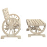 2 pcs conjunto lounge de jardim madeira de abeto maciça 4