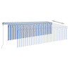 Toldo retráctil automático con persiana azul y blanco 5x3 m 4