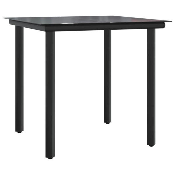 5 pcs conjunto de jantar p/ jardim c/ almofadões vime PE preto M 4