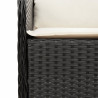 5 pcs conjunto de jantar p/ jardim c/ almofadões vime PE preto 5