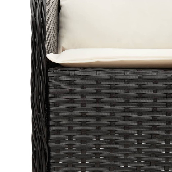 Set de muebles jardín 5 pzas con cojines ratán sintético negro M 5