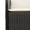 5 pcs conjunto de jantar p/ jardim c/ almofadões vime PE preto 5