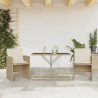 Sillas y mesita de jardín 3 piezas ratán sintético cojín beige 1