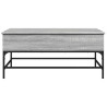 Mesa de centro madera y metal gris Sonoma 100x50x45 cm 5