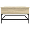 Mesa de centro madera ingeniería metal roble Sonoma 80x80x45 cm 5