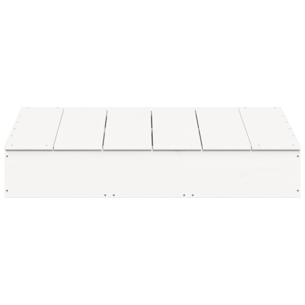 Caixa de areia com cobertura 111x111x19.5cm pinho maciço branco M 5