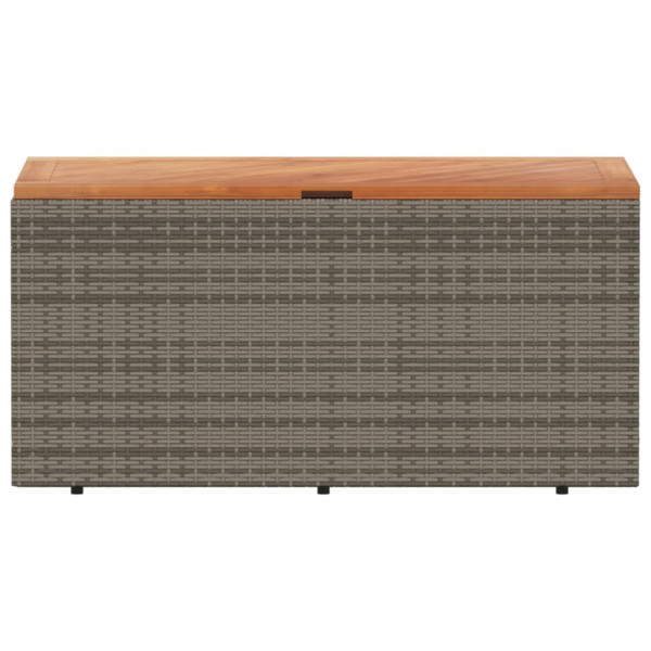 Caixa arrumação jardim 110x50x54 cm vime PE/acácia maciça cinza M 4