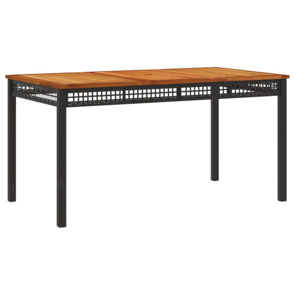 3 pcs conjunto de jantar p/ jardim c/ almofadões vime PE preto M 4