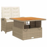 Set comedor de jardín 2 pzas con cojines ratán sintético beige 2