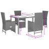 Set comedor de jardín 5 pzas con cojines ratán sintético beige 5