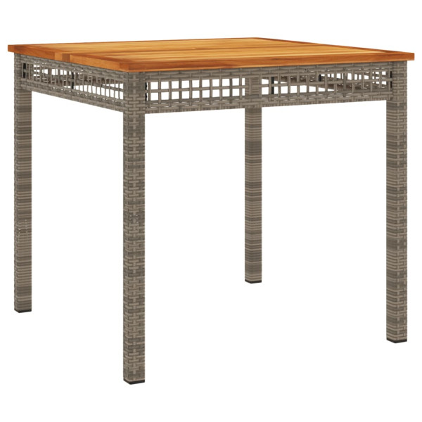 Set comedor de jardín 5 piezas con cojines ratán sintético gris M 5