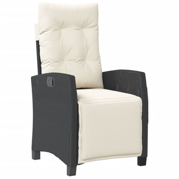 Set de muebles jardín 5 pzas con cojines ratán sintético negro M 3