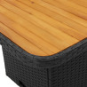 5 pcs conjunto de jantar p/ jardim c/ almofadões vime PE preto 5