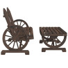 Juego de muebles de jardín 2 piezas madera maciza de abeto 4