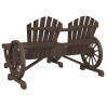 Juego de muebles de jardín 2 piezas madera maciza de abeto 5