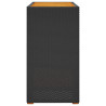 Mesa de jardim com tampo de madeira 100x40x75 cm vime PE preto 5