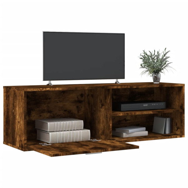 Mueble de TV madera de ingeniería roble ahumado 120x34x37 cm M 3