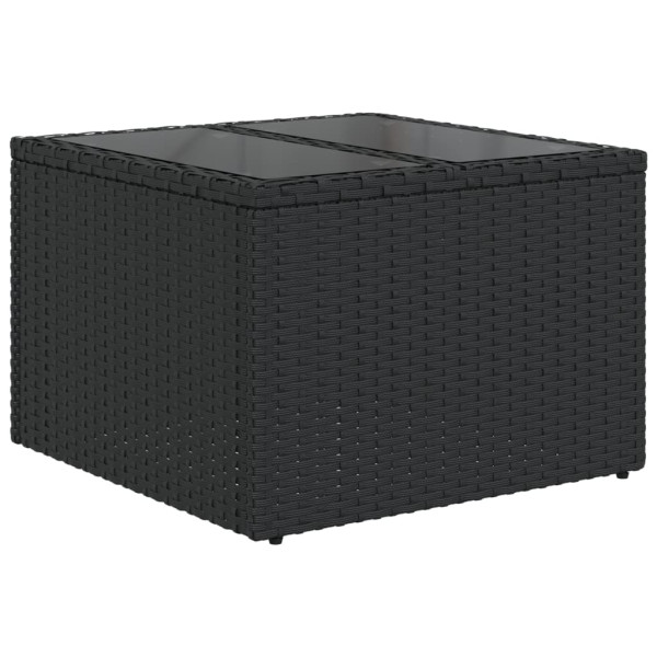 5 pcs conjunto sofás de jardim com almofadões vime PE preto M 5