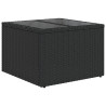 5 pcs conjunto sofás de jardim com almofadões vime PE preto 5