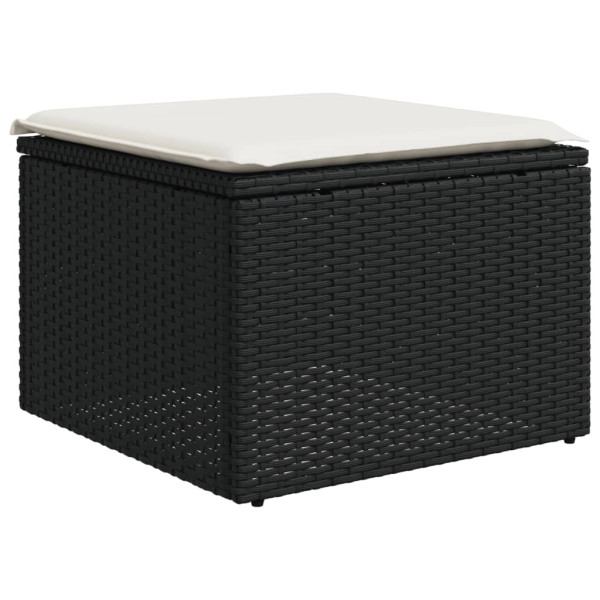 Set de muebles de jardín 5 pzas y cojines ratán sintético negro M 4