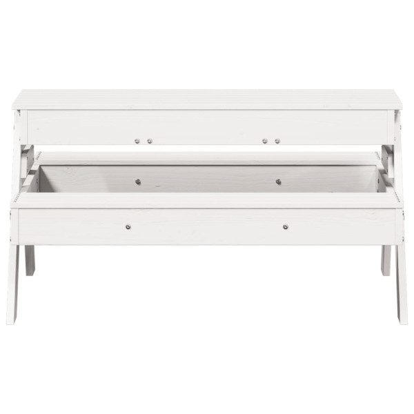 Mesa piquenique c/ caixa de areia infantil pinho maciço branco M 5