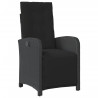 5 pcs conjunto de jantar p/ jardim c/ almofadões vime PE preto 3