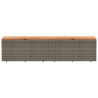Caja de almacenaje jardín madera acacia ratán gris 220x50x54cm 4