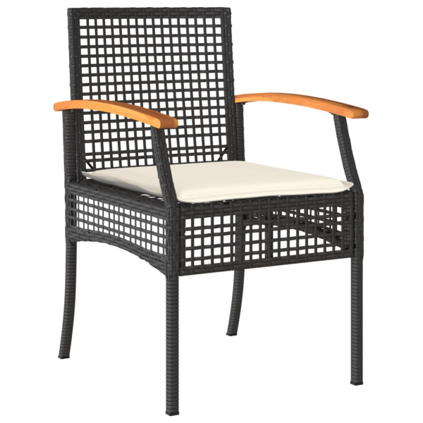 Set de muebles jardín 5 pzas con cojines ratán sintético negro M 3