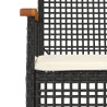 Set de muebles jardín 5 pzas con cojines ratán sintético negro 4