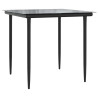 5 pcs conjunto de jantar p/ jardim c/ almofadões vime PE preto 5