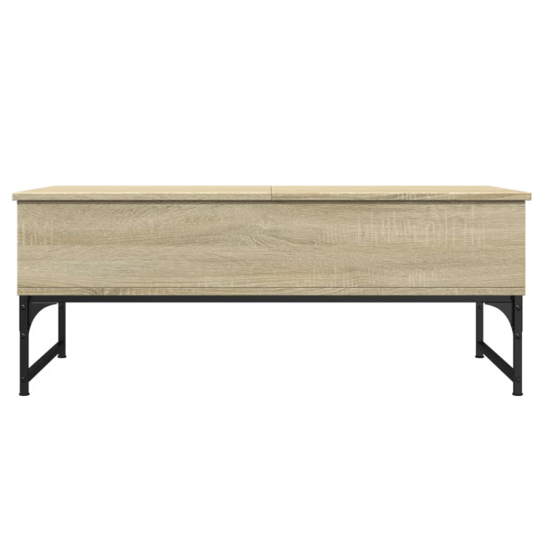 Mesa de centro madera ingeniería metal roble Sonoma 100x50x40cm M 5