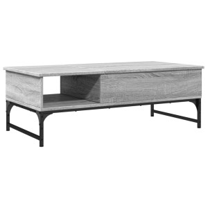 Mesa de centro madera y metal gris Sonoma 100x50x35 cm H