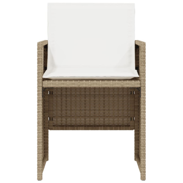 Sillas y mesita de jardín 3 piezas ratán sintético cojín beige M 5