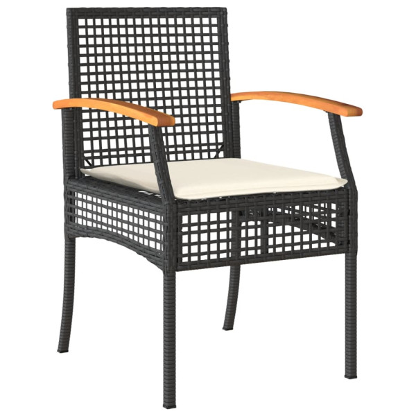 Set de muebles jardín 5 pzas con cojines ratán sintético negro M 4