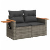 Set de muebles de jardín 6 pzas y cojines ratán sintético gris 3