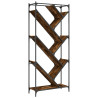 Estantería madera ingeniería y metal roble ahumado 79x30x180 cm 2