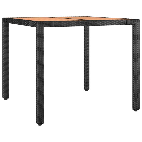 5 pcs conjunto de jantar p/ jardim c/ almofadões vime PE preto M 3