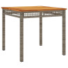 Set comedor de jardín 3 piezas con cojines ratán sintético gris 5