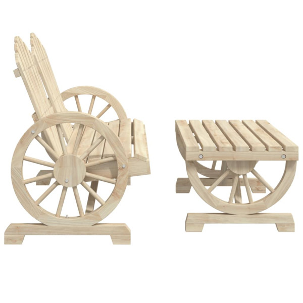Juego de muebles de jardín 2 piezas madera maciza de pino M 4